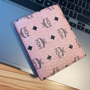 MCM logo-print bifold wallet pink